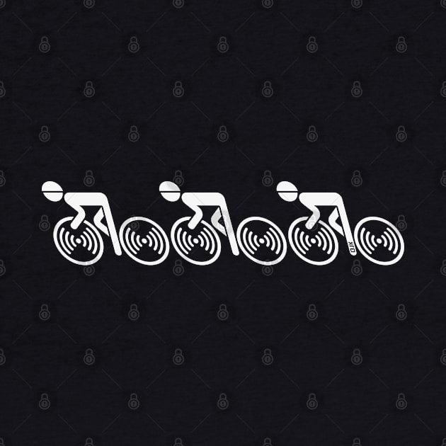 3 Racing Cyclists (Road Bike / Cycle Team / L<–R / White) by MrFaulbaum